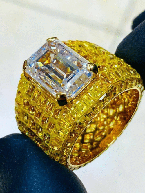 925 Silver Iced Out Hip Hop Ring VVS Moissanite