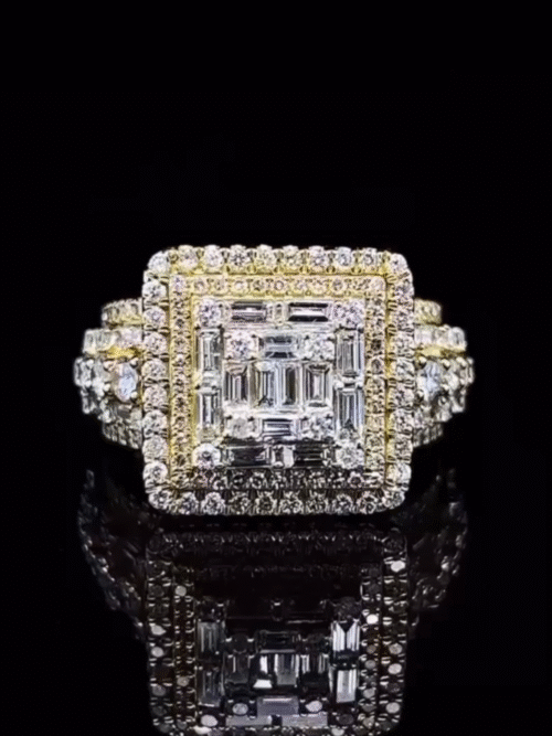 925 Silver Iced Out Hip Hop Ring VVS Moissanite