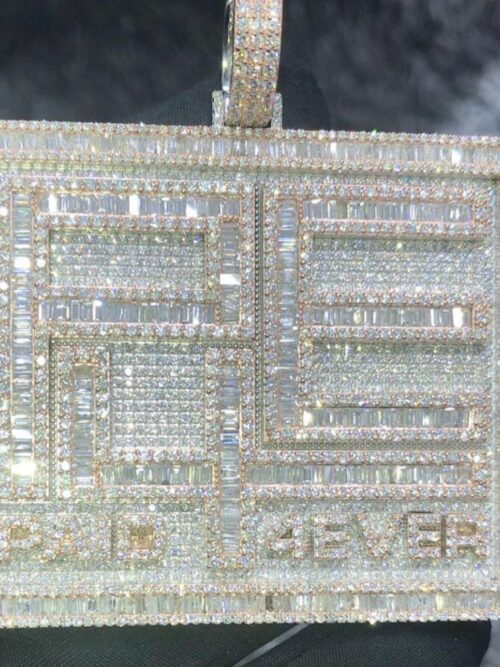 Hip Hop 925 Silver Iced Out Pendants, VVS Moissanite Custom Name Pendants