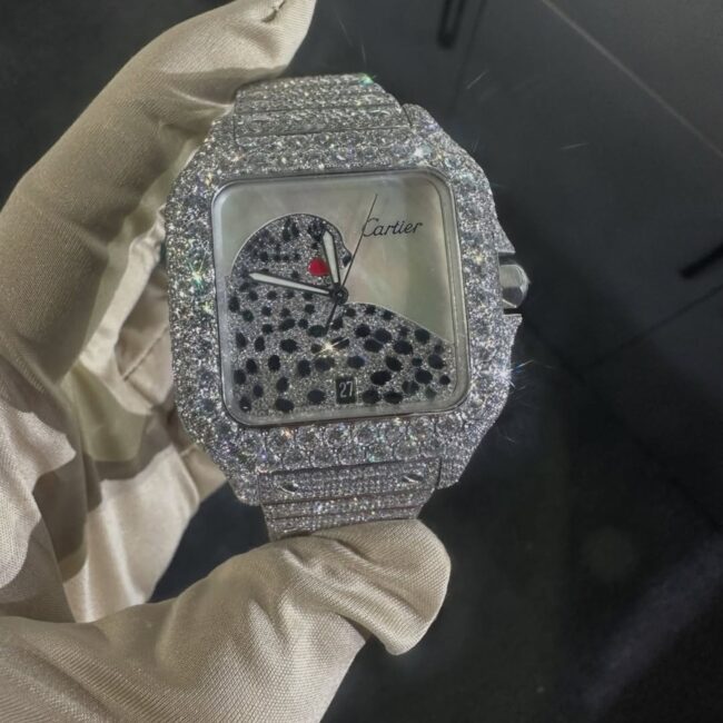 Classic full white moissanite watch moissanite cartier watch