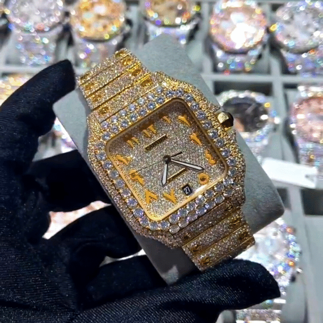 41mm Luxury Iced Out Watch, VVS Moissanite Diamond Watches, Pass Diamond Tester - Image 2