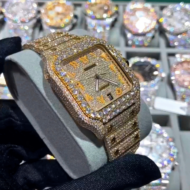 41mm Luxury Iced Out Watch, VVS Moissanite Diamond Watches, Pass Diamond Tester - Image 3