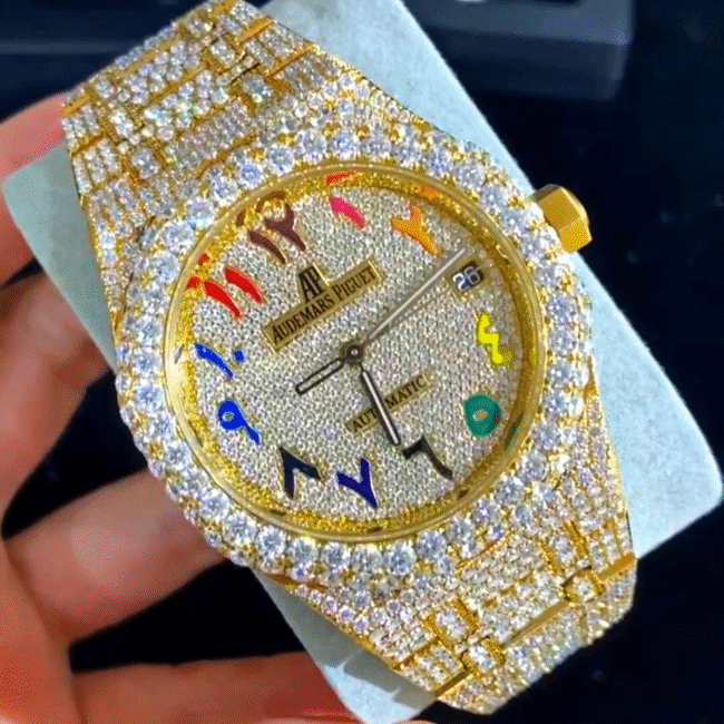 41mm Iced Out Cartier Watches, VVS Moissanite Diamond Watches, Pass Diamond Tester - Image 2