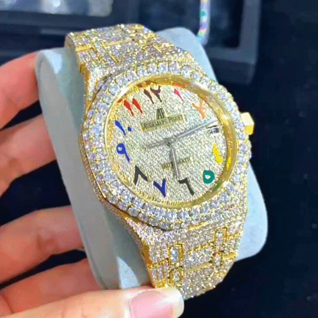 41mm Iced Out Cartier Watches, VVS Moissanite Diamond Watches, Pass Diamond Tester - Image 3