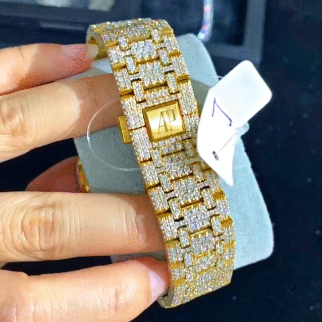 41mm Iced Out Cartier Watches, VVS Moissanite Diamond Watches, Pass Diamond Tester - Image 4