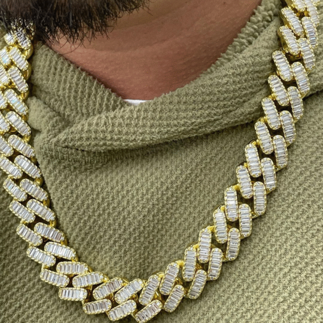 18mm baguette cuban link chain - Image 3