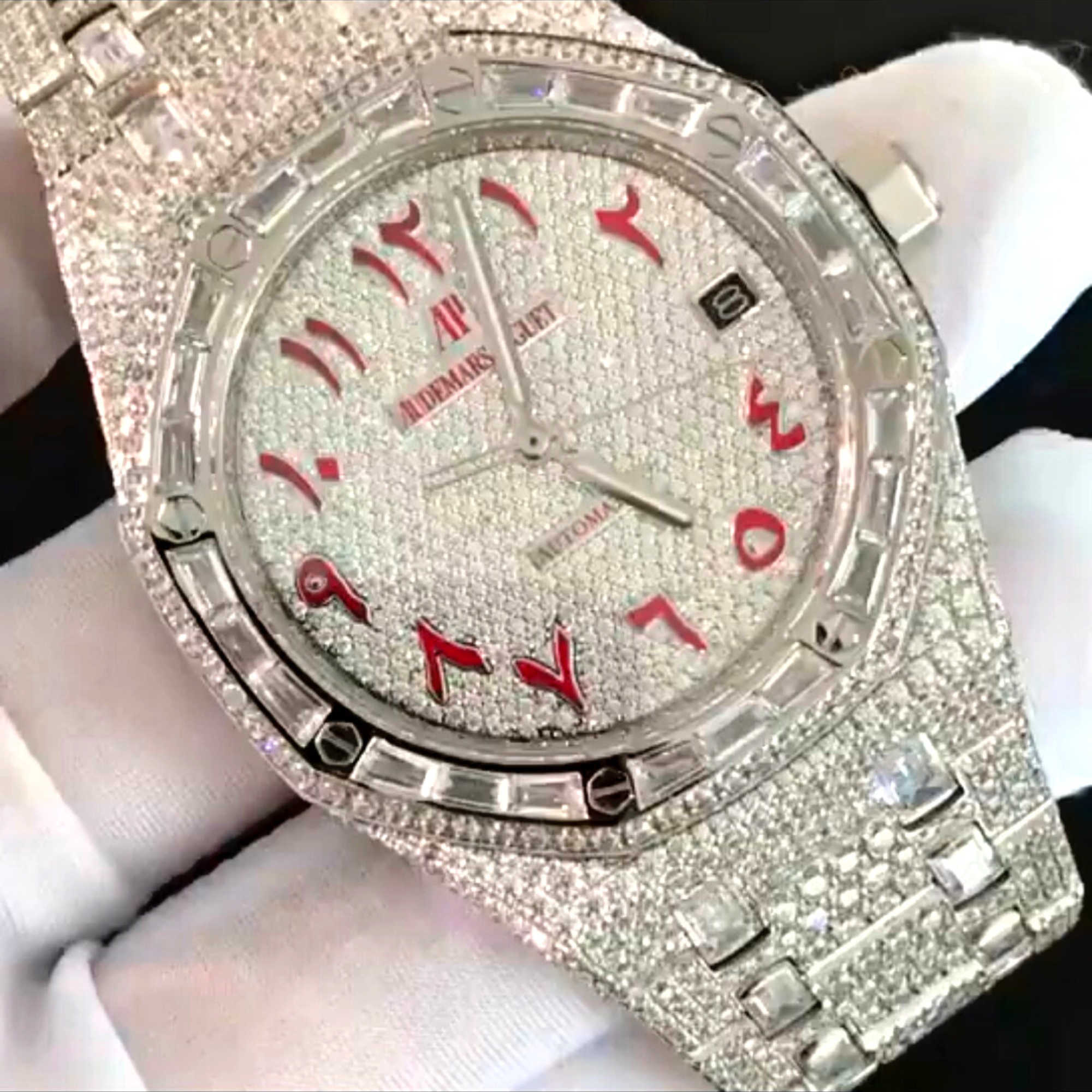 iced out cartier watch