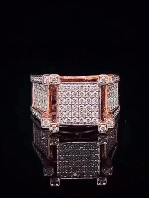 925 Silver Iced Out Hip Hop Ring VVS Moissanite
