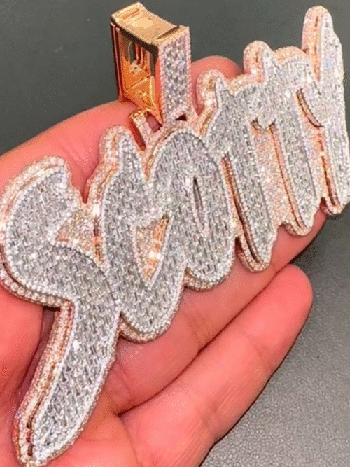 Custom Iced Out Pendants in 925 Silver, VVS Moissanite Pendants / Charms