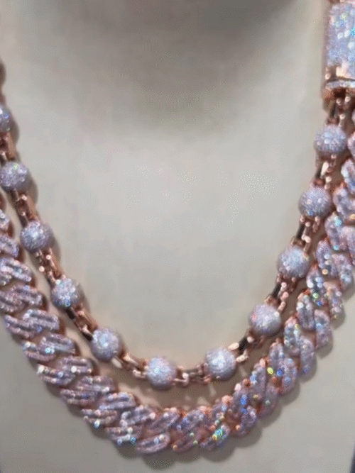 16mm Cuban And 8mm Ball cuban link chain silver