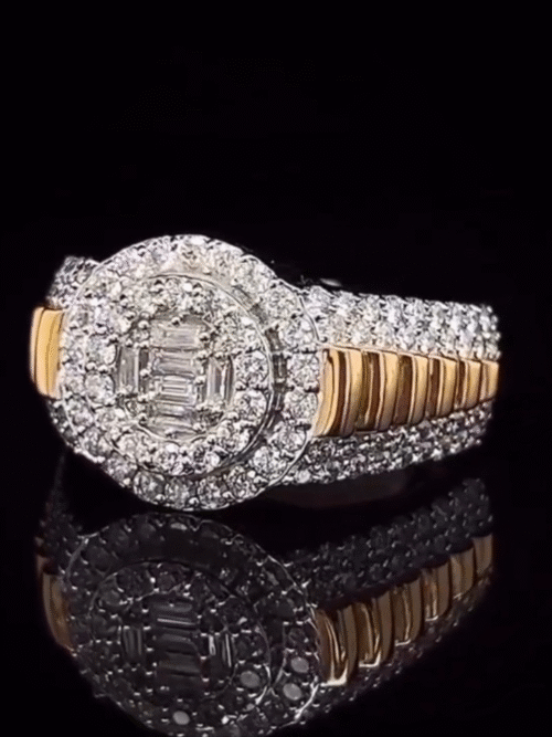 925 Silver Iced Out Hip Hop Ring VVS Moissanite