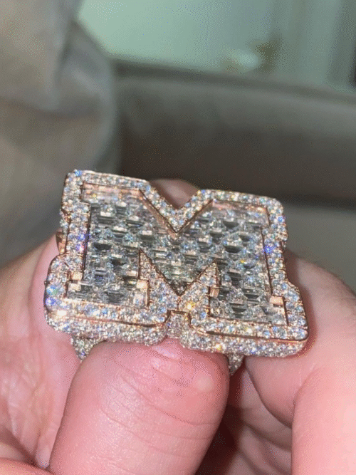 925 Silver Iced Out Hip Hop Ring VVS Moissanite