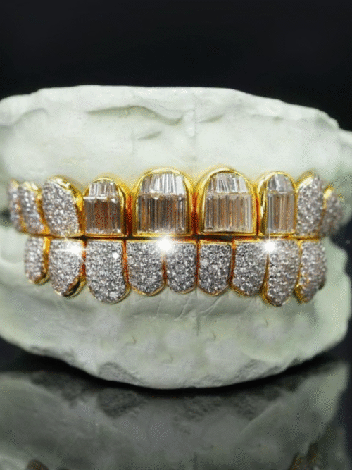 925 Silver VVS Moissanite Iced Out Teeth Grillz