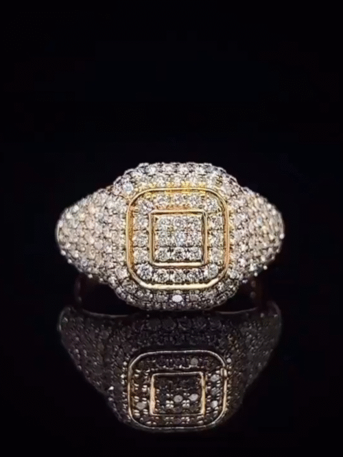 925 Silver Iced Out Hip Hop Ring VVS Moissanite