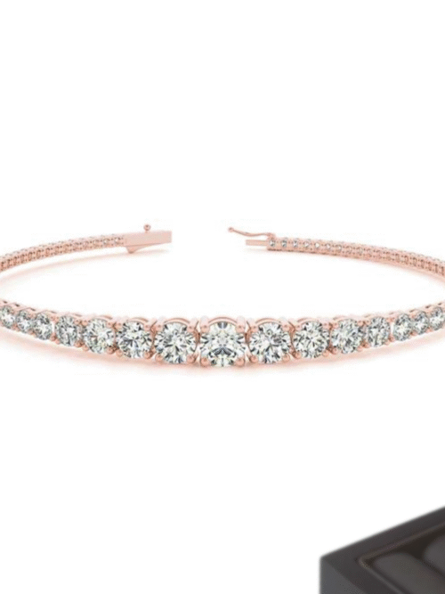 6 to 3 mm Iced Out Diamond Tennis Bracelet