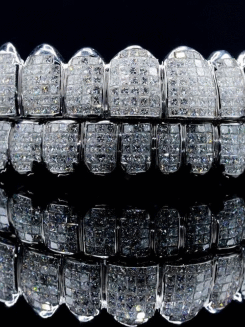 925 Silver VVS Moissanite Iced Out Teeth Grillz