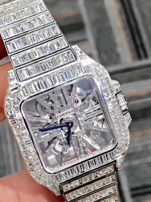 41mm Iced Out Watches, VVS Moissanite Watch, Pass Diamond Tester