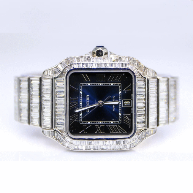 41mm Stainless Steel Iced Out Cartier Watches, Moissanite Diamond Watches, Pass Diamond Tester - Image 2