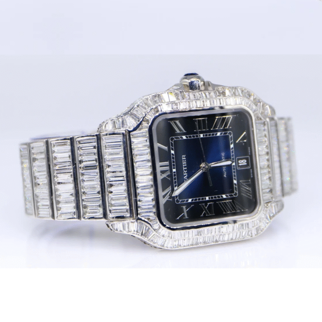 41mm Stainless Steel Iced Out Cartier Watches, Moissanite Diamond Watches, Pass Diamond Tester - Image 3