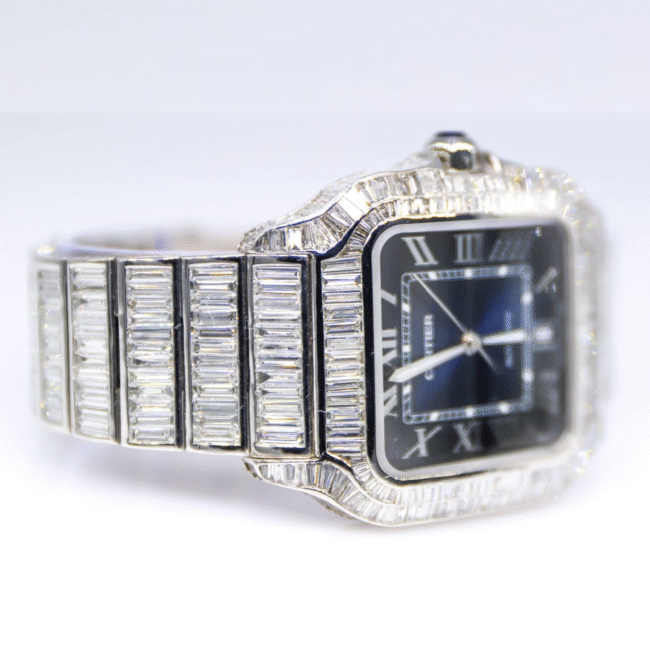41mm Stainless Steel Iced Out Cartier Watches, Moissanite Diamond Watches, Pass Diamond Tester - Image 4