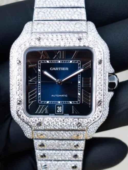 bust down moissanite steel vvs iced out watch