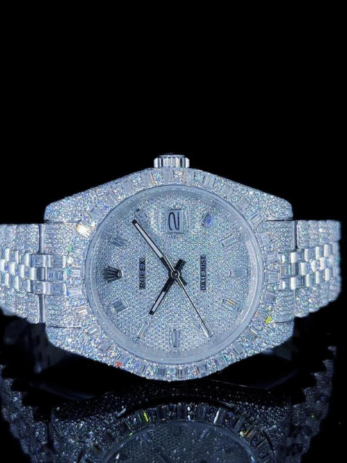Fully White how much is a moissanite watch