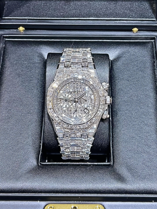 bust down moissanite steel vvs iced out watch