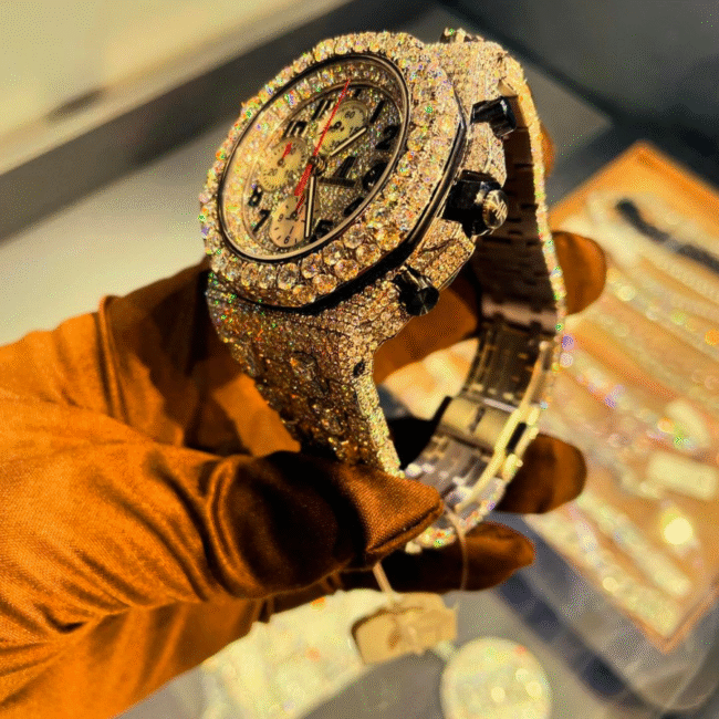 bust down moissanite steel vvs iced out watch - Image 6