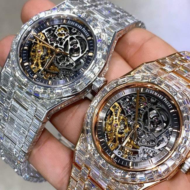 cartier santos moissanite diamond watch - Image 2
