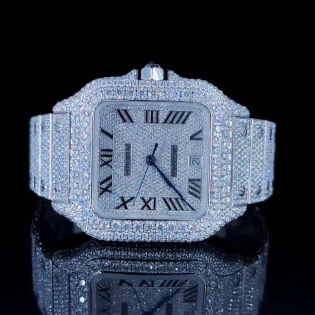 iced out watch moissanite passes diamond tester vendor india - Image 2