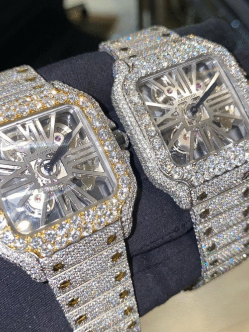bust down moissanite steel vvs iced out watch