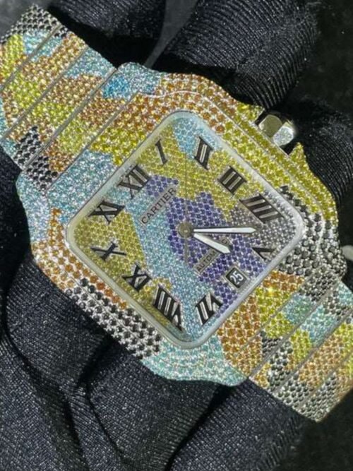 men's moissanite diamond watch