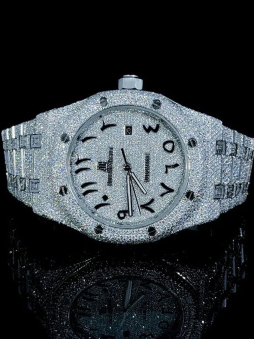 bust down moissanite steel vvs iced out watch