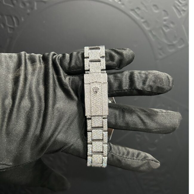 Full white iced out moissanite watch moissanite stone watch - Image 3