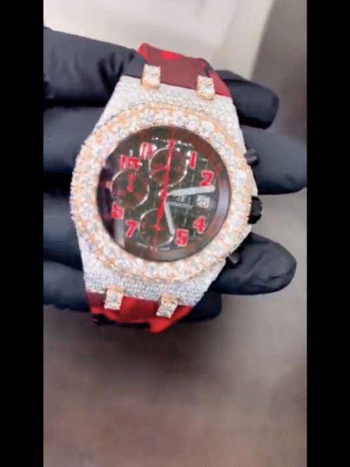 cartier santos moissanite diamond watch