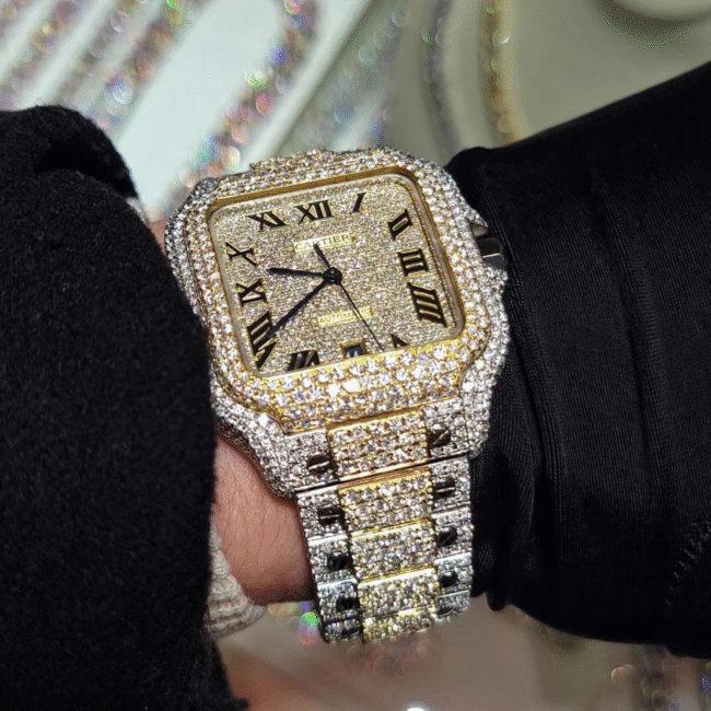 iced out watch moissanite passes diamond tester vendor india - Image 3
