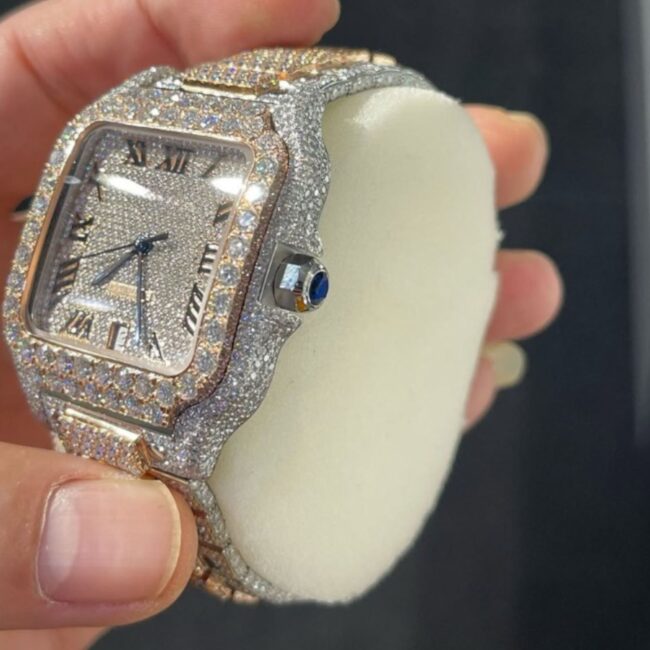 moissanite watch manufacturer Classic full white moissanite watch - Image 4