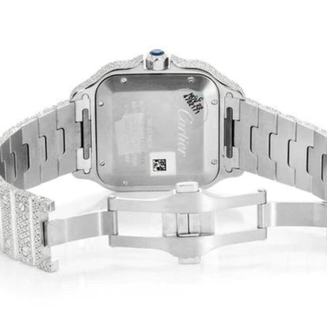 cartier santos moissanite diamond watch - Image 6