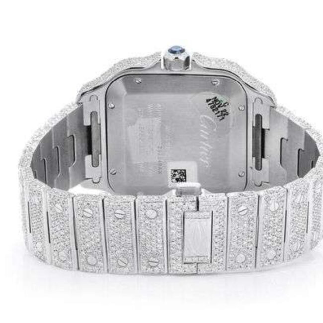 cartier santos moissanite diamond watch - Image 8