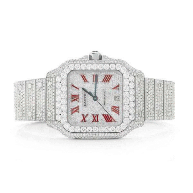 Green iced out moissanite watch cheap moissanite watch - Image 2