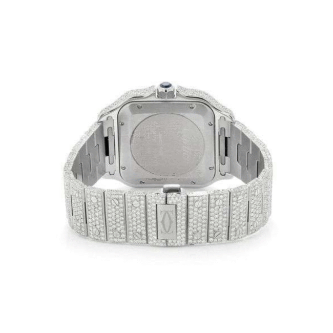 Green iced out moissanite watch cheap moissanite watch - Image 4