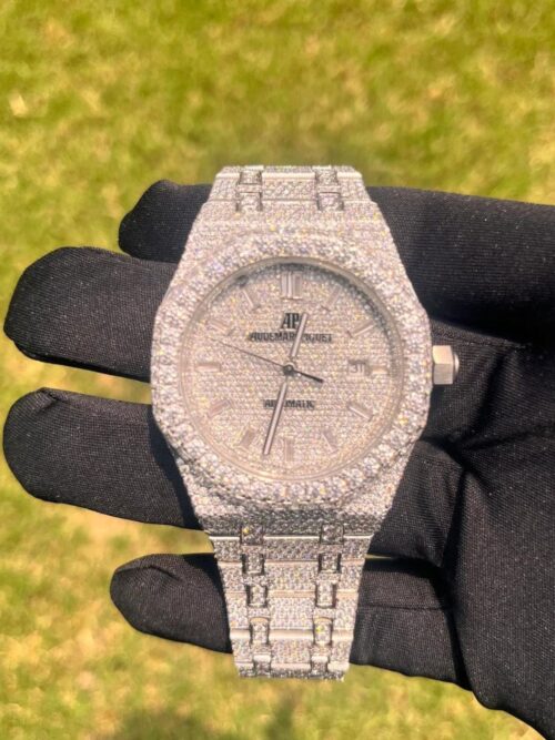 bust down moissanite steel vvs iced out watch