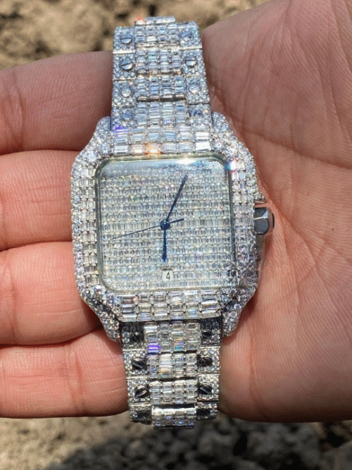 moissanite cartier skeleton watch